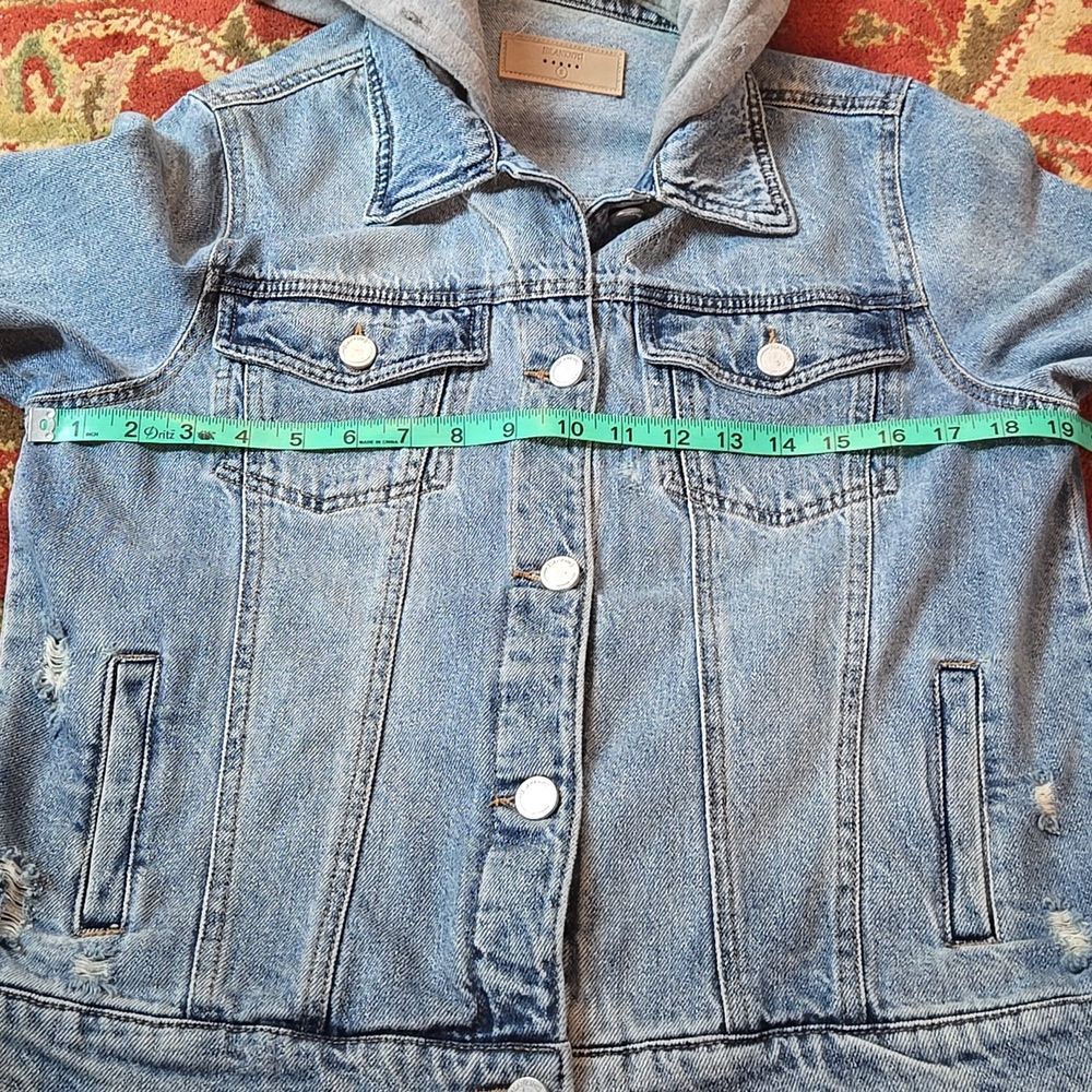 Blanc NYC Denim Jacket with Gray Hood - Picture 6 of 7